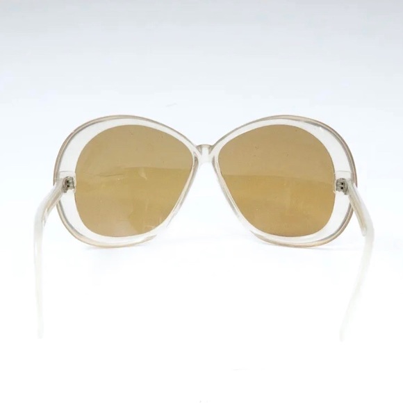 SALE 🍸Vintage French 1980s Soft Champagne tone Translucent Bubble Eye Sunglasses - Picture 2 of 6